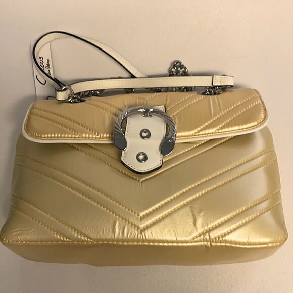 Circus by Sam Edelman Carmen Puffed Clutch Bag Light Gold Quilted NWT $110 - Picture 1 of 3